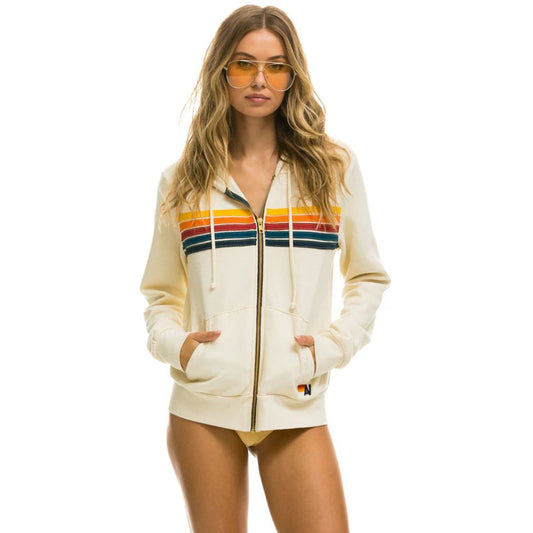 Aviator Nation 5 Stripe Zip Hoodie