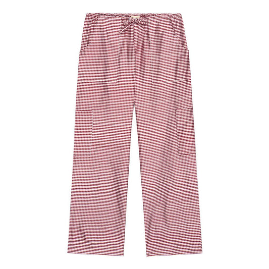 Donni Taffeta Gingham Drawstring Cargo Pant