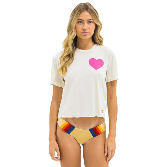 Aviator Nation Heart-Print Boyfriend Tee