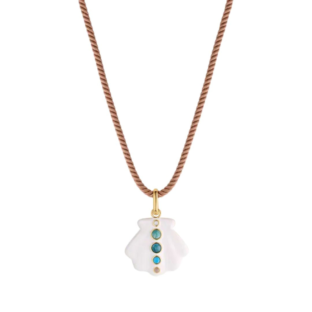 Maris Enamel Shell Cord Necklace