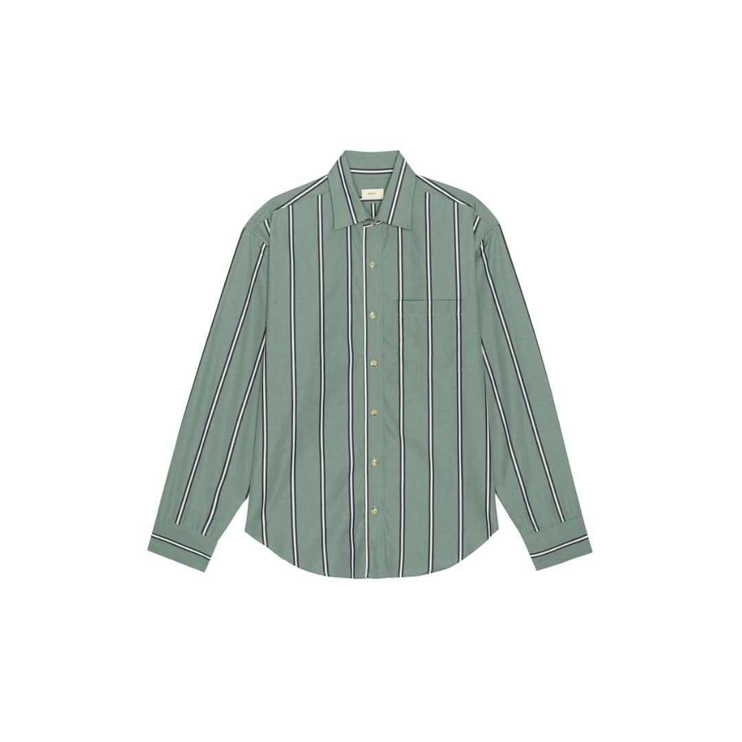 Donni Sage Stripe Pop Shirt