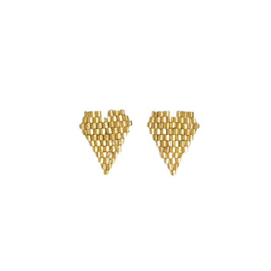 Esme Luxe Bead Heart Post Earrings