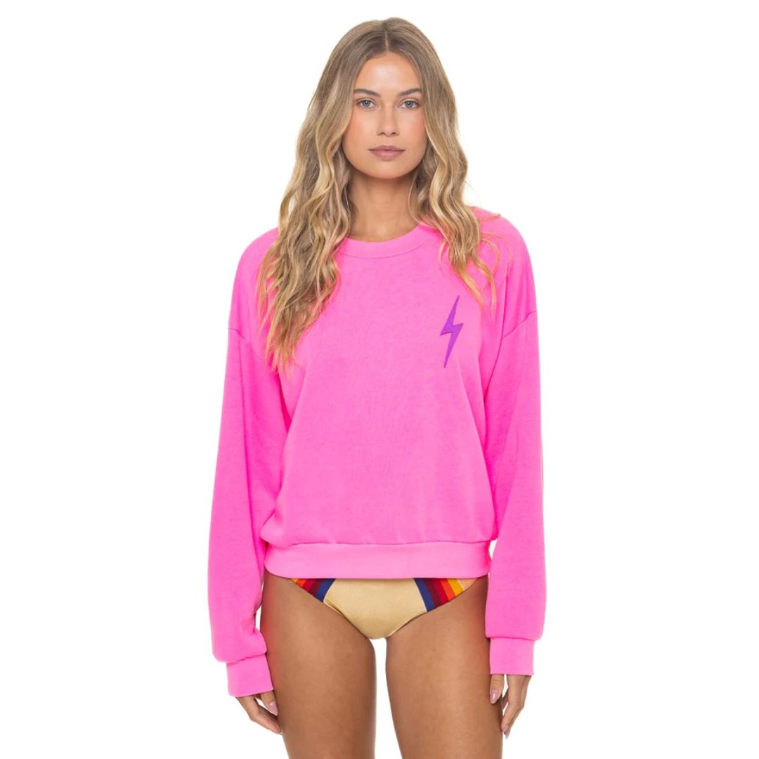 Aviator Nation Bolt Stitch Relaxed Crew Sweatshirt