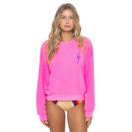 Aviator Nation Bolt Stitch Relaxed Crew Sweatshirt