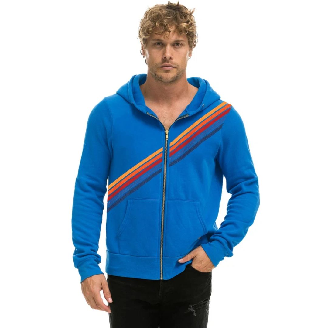 Aviator Nation Disco Zip Hoodie-Ocean Blue