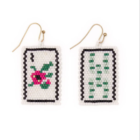 Ink & Alloy Lily Mahjong Earrings
