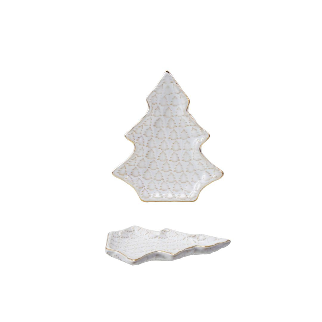 Tree Shaped Plate w/ Gold