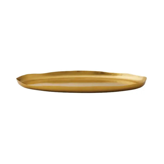 Large Oval Gold Candle Plate