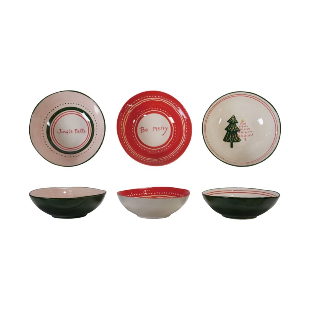 Holiday Hand Painted Bowl with Saying