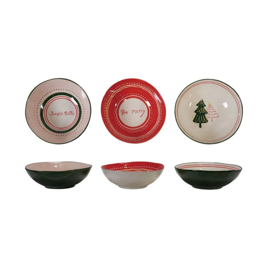 Holiday Hand Painted Bowl with Saying