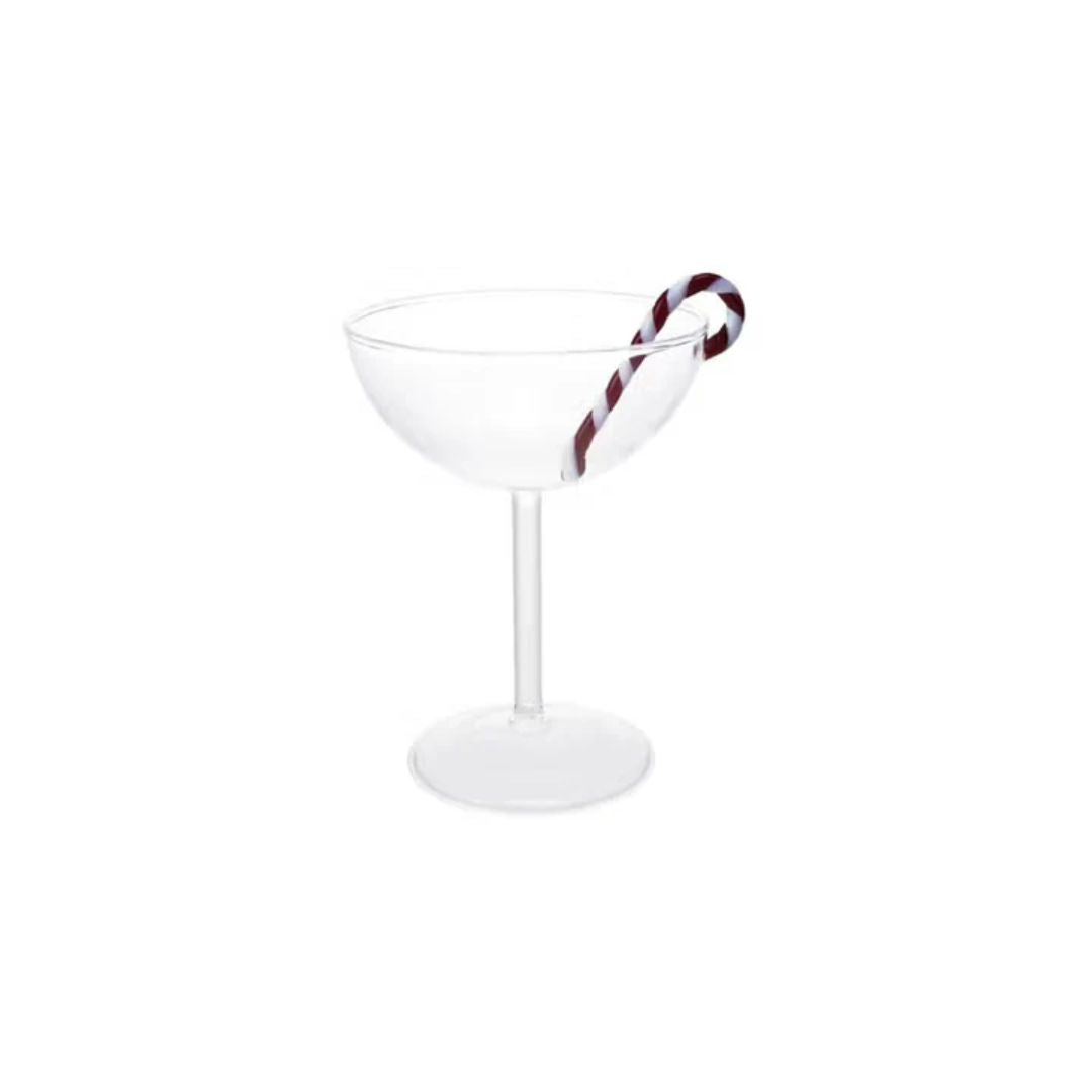 Holiday Coupe Glass w/ Candy Cane