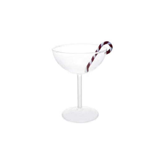 Holiday Coupe Glass w/ Candy Cane