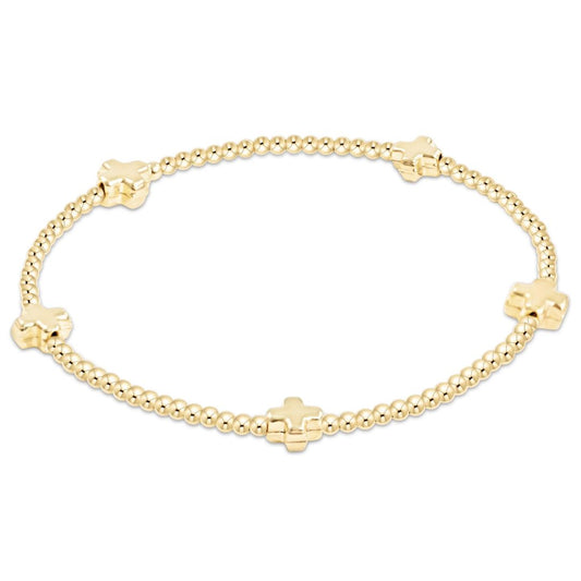 E Newton Signature Cross Gold Bracelet
