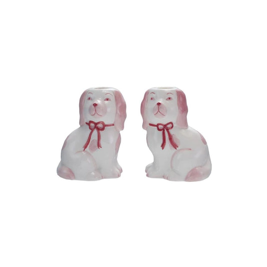 Stoneware Dog Taper Holder