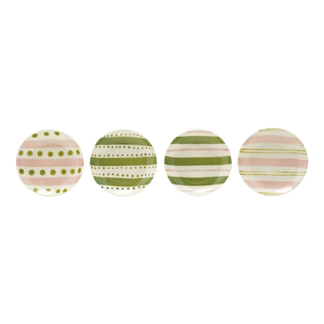 Spring Hand-Painted Striped Dish