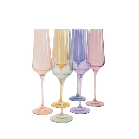 Estelle Colored Champagne Flute Set of 6