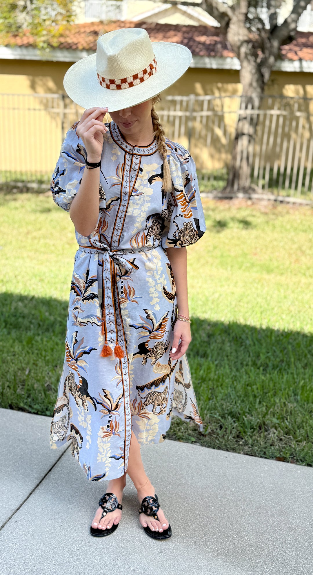 Las Sureñas Bali Tiger Light Blue Top, Short & Dress