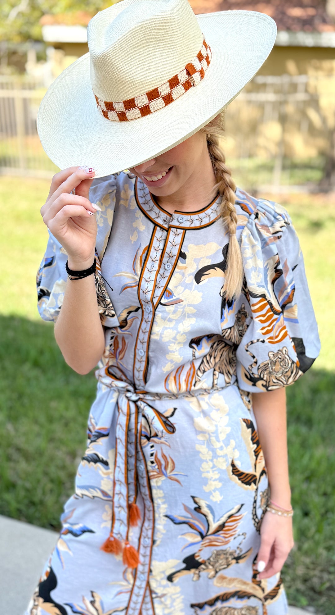 Las Sureñas Bali Tiger Light Blue Top, Short & Dress