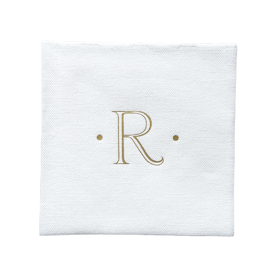 Gold Initial Cocktail Napkins