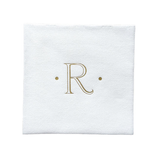 Gold Initial Cocktail Napkins