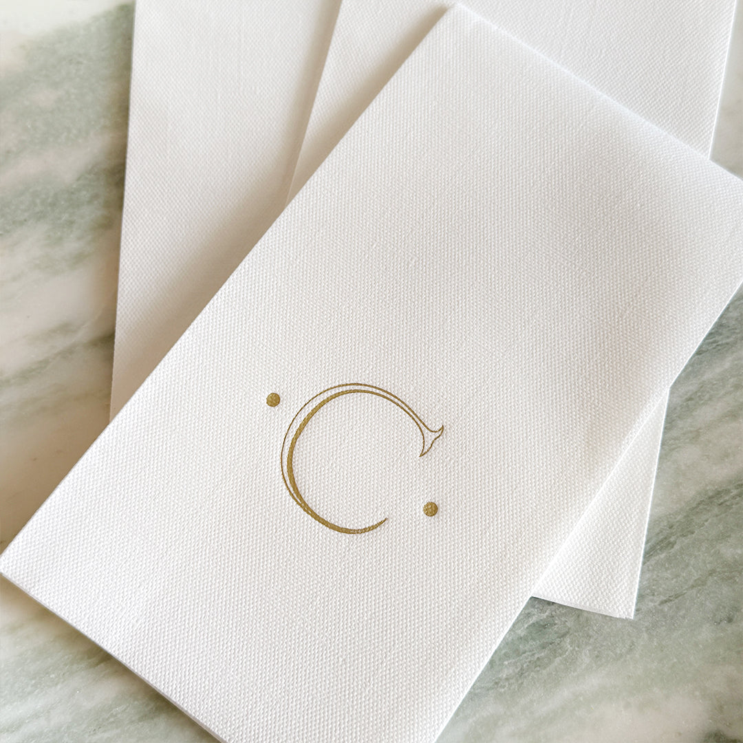 Gold Initial Guest Napkins