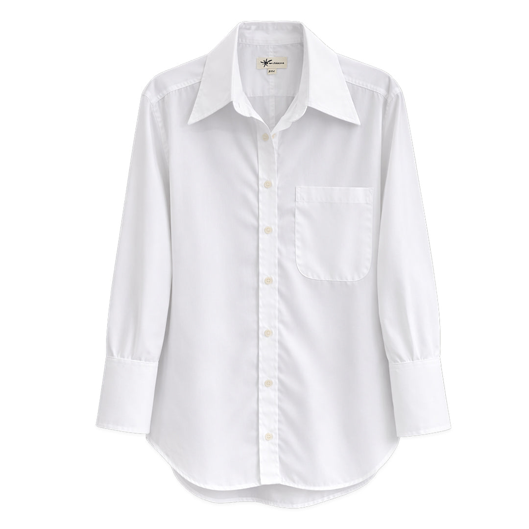 White Button Down Shirt w/ Embroidery