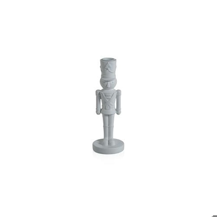 Nutcracker Taper Holder- White, 8"