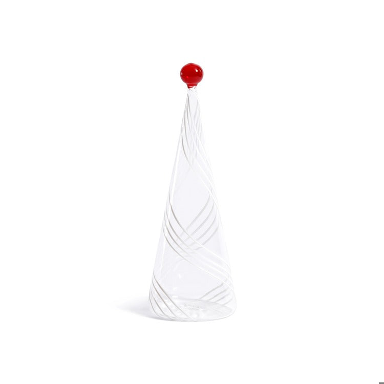 Glass Tree w/ White Swirl Design