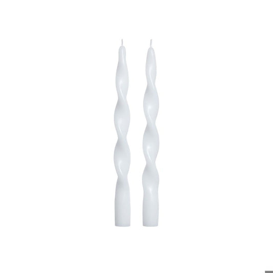 LumiÃÂ¨re Twist Formal Candles- SET/2, 10" - WHITE