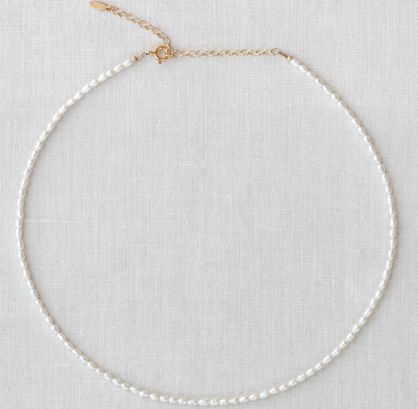 Kris Nations Rice Pearl Beaded Necklace
