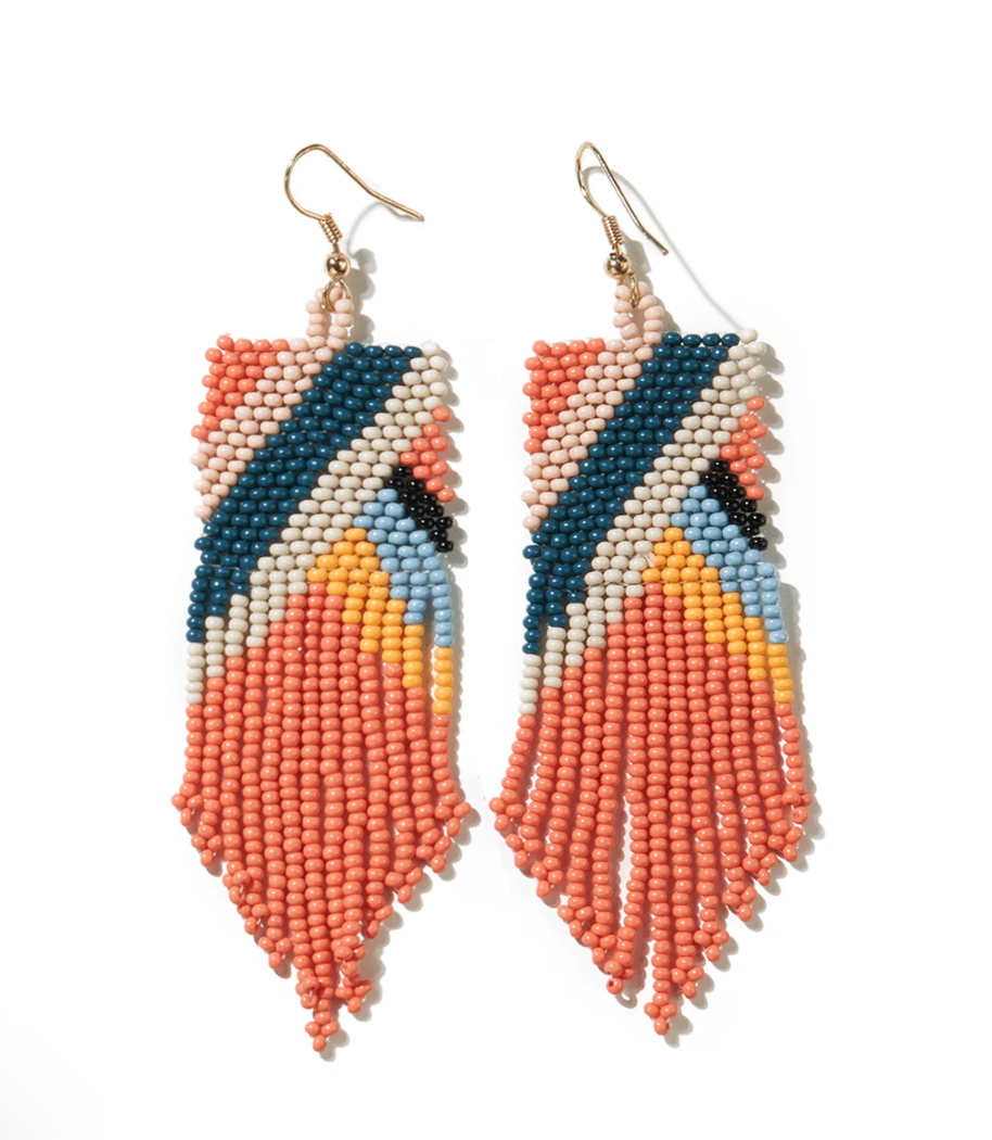 Ink and Alloy Fiona Angles Beaded Fringe Earrings