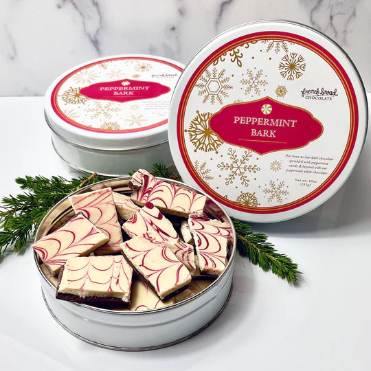 French Broad Peppermint Bark 10z Tin