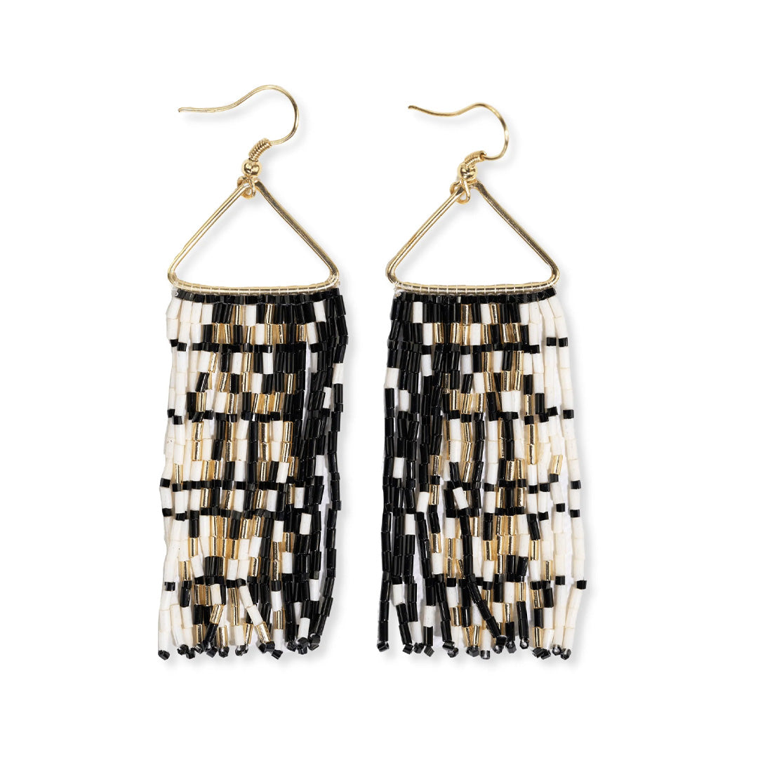 Ink and Alloy Patricia Mixed Luxe Bead Gradient Fringe Earrings