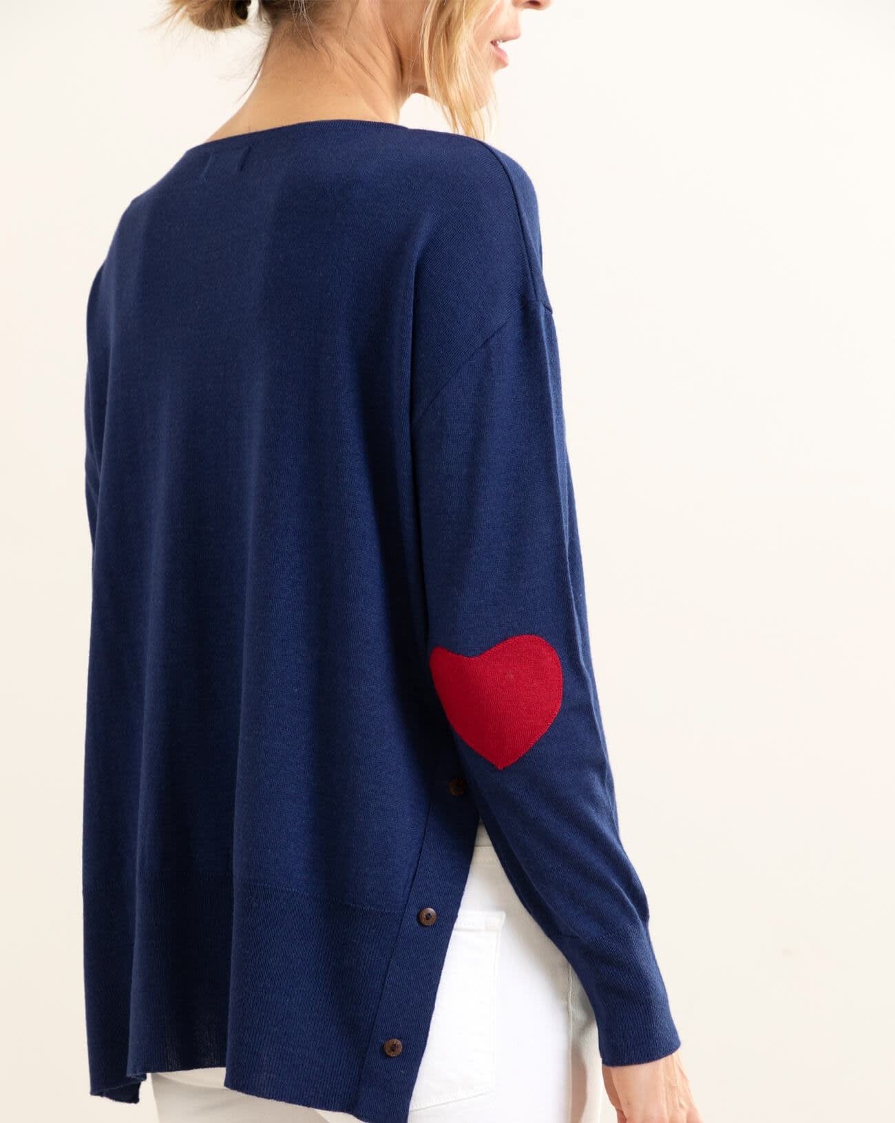 Mer Sea Amour Sweater with Heart Patch
