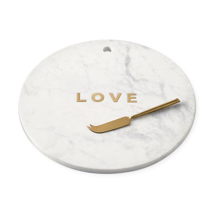 Be Home Marble and Gold Round Board