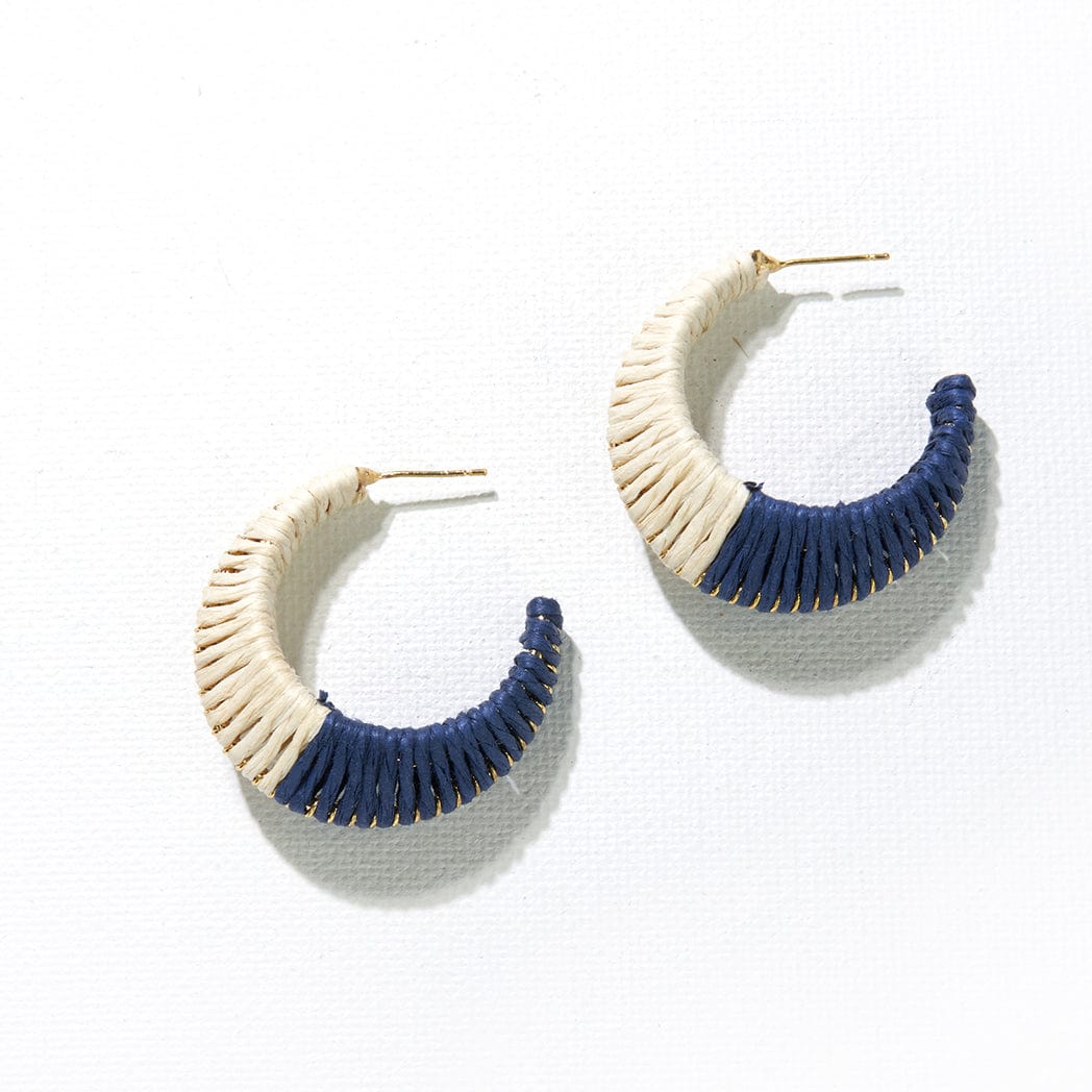 Ink and Alloy Raffia Hoop Earrings