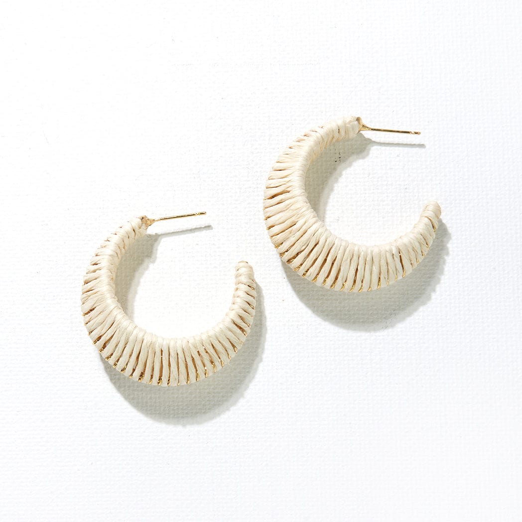 Ink and Alloy Raffia Hoop Earrings