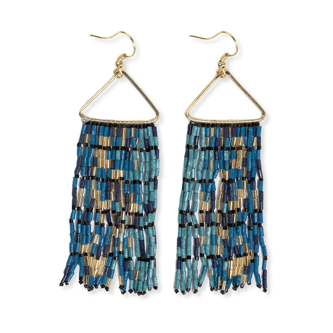 Ink and Alloy Patricia Mixed Luxe Bead Gradient Fringe Earrings